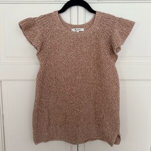 Madewell Flutter Sleeve Sweater Tank in Marled Clay size medium